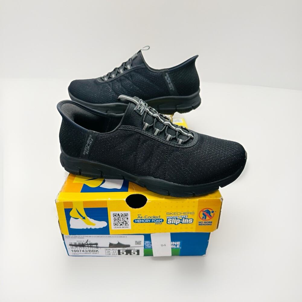 Skechers Slip-Ins Brilliance Night Shift Black Shoes NB 100743 | Womens Size 5.5